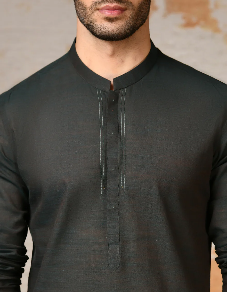 GREEN COTTON KURTA | JJK-A-32882/S24/JJ92 - Image 2