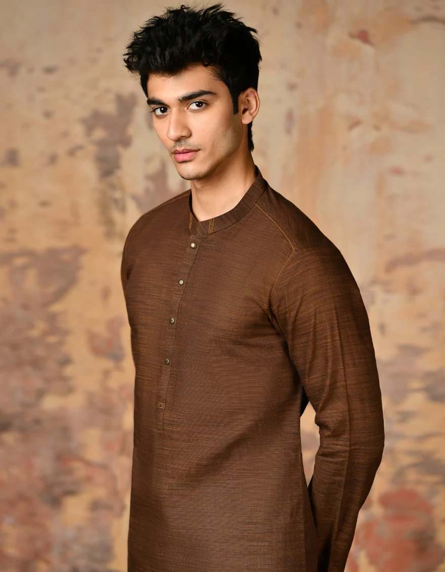 RUST COTTON KURTA | JJK-A-32883/S24/JJ9224-CL - Image 3