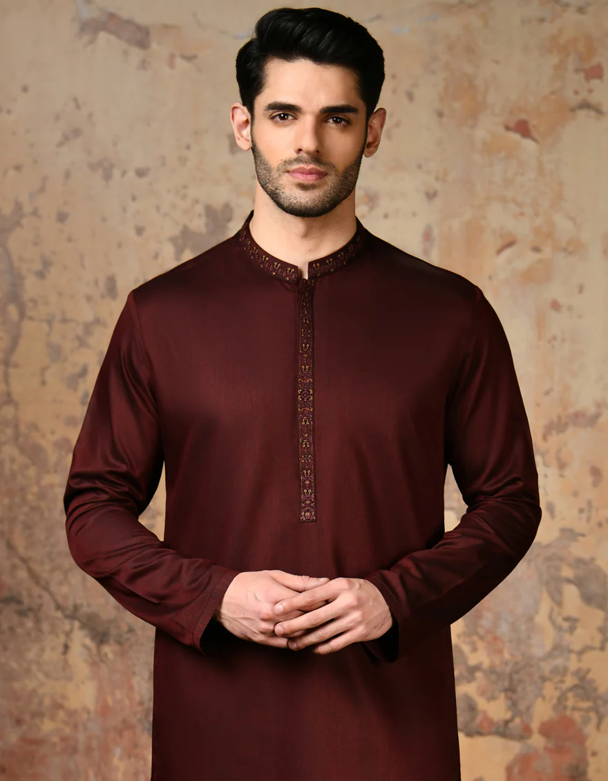 RED COTTON KURTA | JJK-A-32918/S24/JJ9215-FL - Image 3