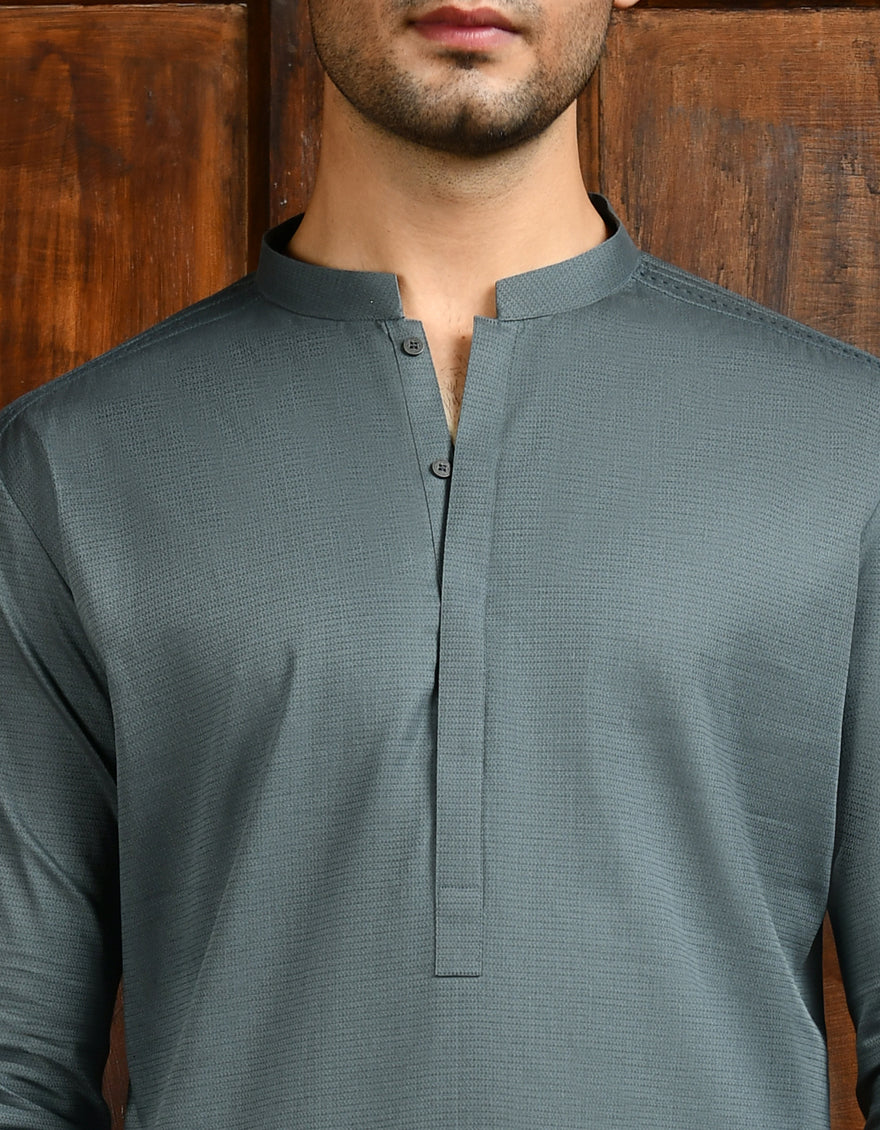 GREEN COTTON KURTA | JJK-A-32927/S24/JJ9023-CL - Image 3