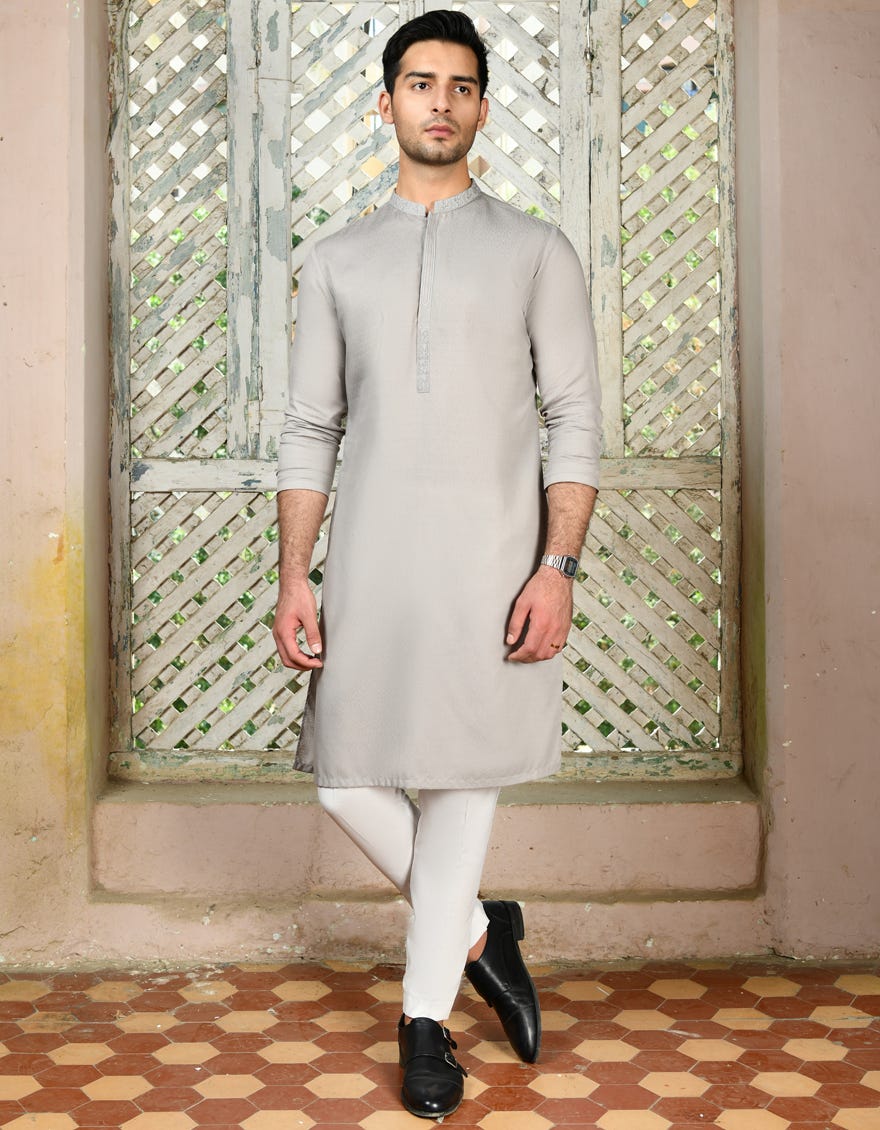 GREY BLENDED KURTA | JJK-A-32934/S24/JJ9253-SF - Image 2