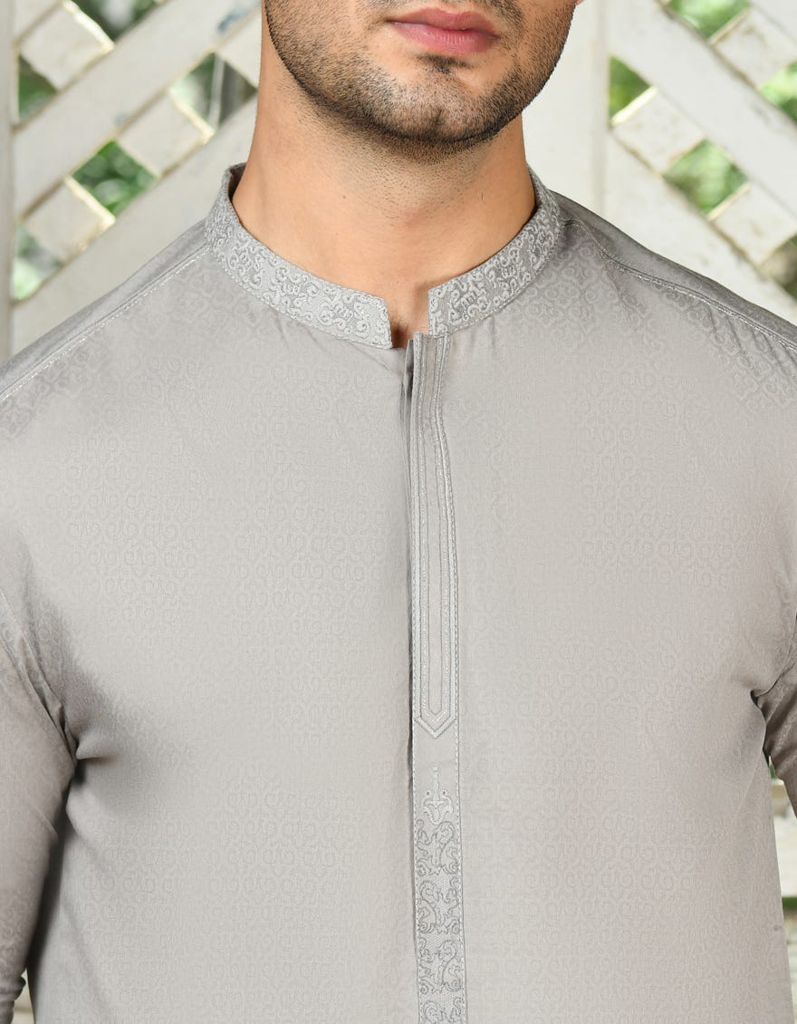 GREY BLENDED KURTA | JJK-A-32934/S24/JJ9253-SF - Image 3