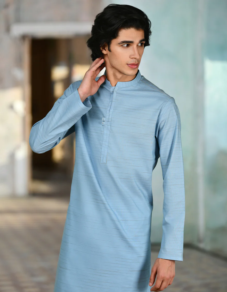BLUE BLENDED KURTA | JJK-A-32937/S24/JJ9358-CL - Image 2
