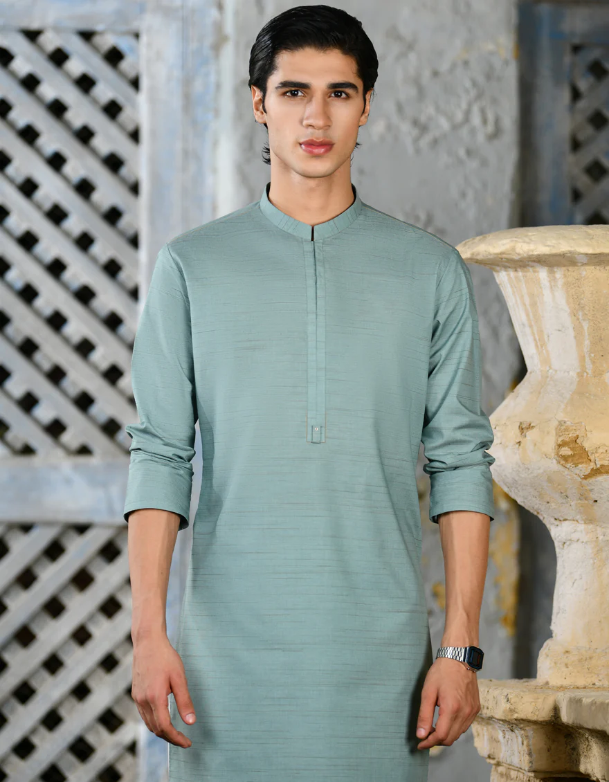 GREEN BLENDED KURTA | JJK-A-32938/S24/JJ9358-CL - Image 2