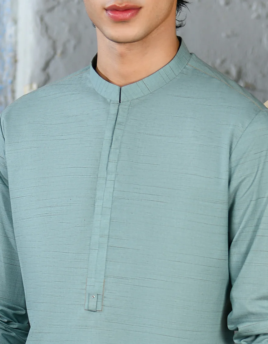 GREEN BLENDED KURTA | JJK-A-32938/S24/JJ9358-CL - Image 3