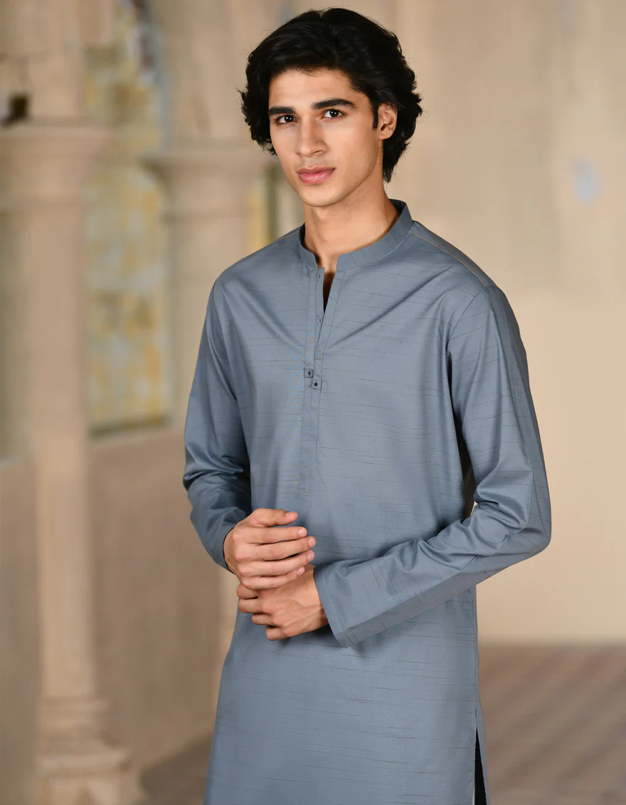 GREY BLENDED KURTA | JJK-A-32939/S24/JJ9358-CL - Image 2