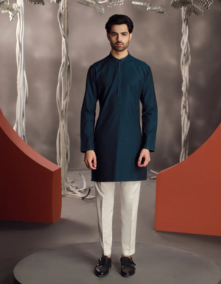 MIDNIGHT BLUE COTTON KURTA | JJK-A-33014/S24/JJ9483-PN