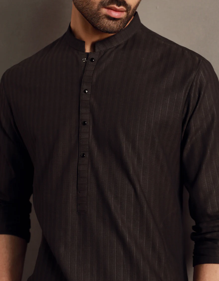 BROWN COTTON KURTA | JJK-A-33015/S24/JJ9483-PN - Image 2