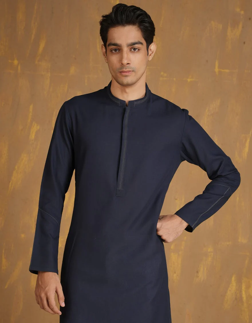 BLUE BLENDED KURTA | JJK-A-33037/S24/JJ8791-CL - Image 2