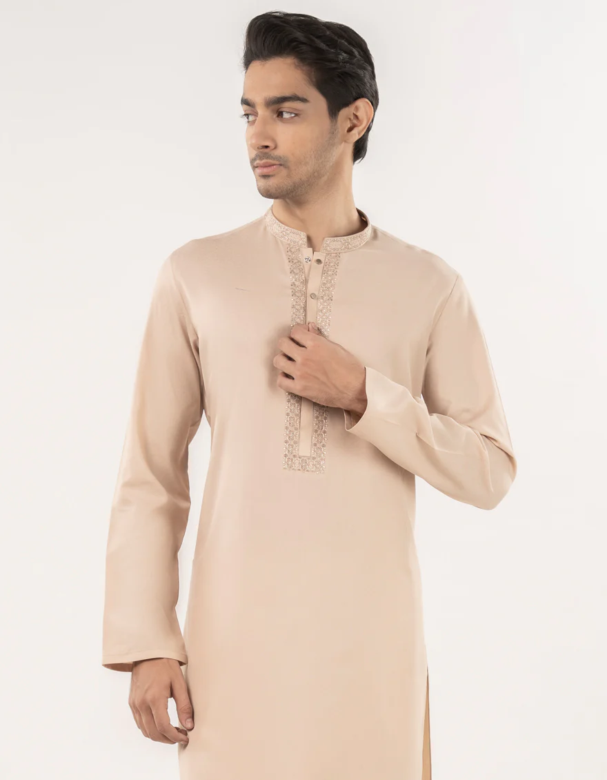 BROWN BLENDED KURTA | JJK-A-33056/S25/JJ9419-SF - Image 2