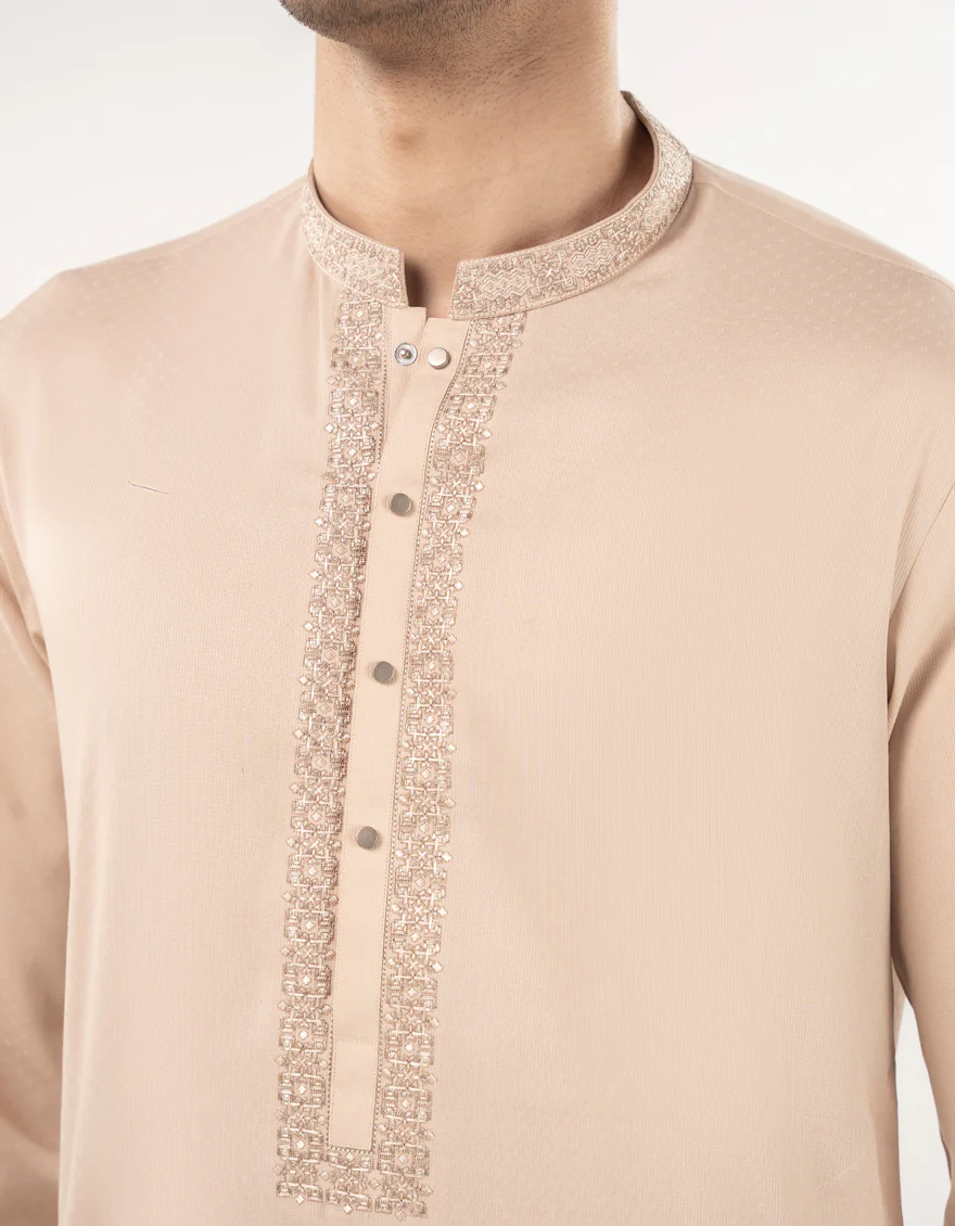 BROWN BLENDED KURTA | JJK-A-33056/S25/JJ9419-SF - Image 3
