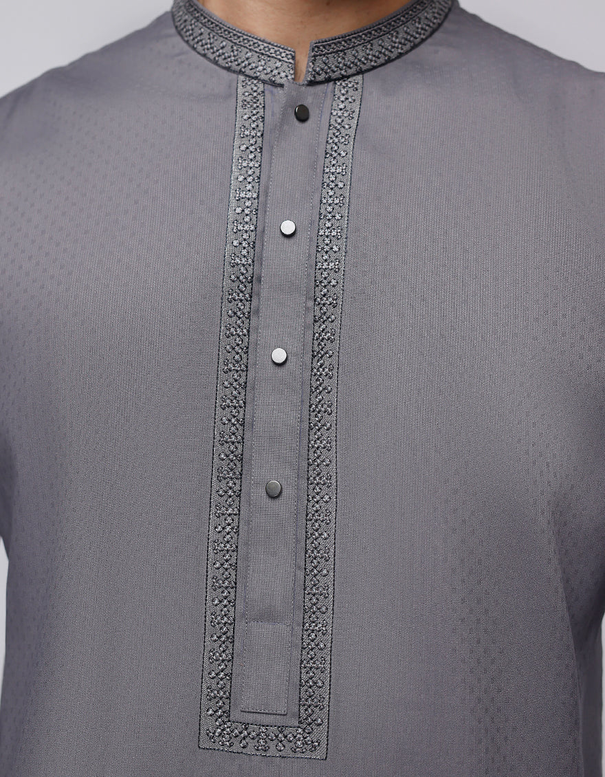 GREY BLENDED KURTA | JJK-A-33057/S25/JJ9419-SF - Image 2