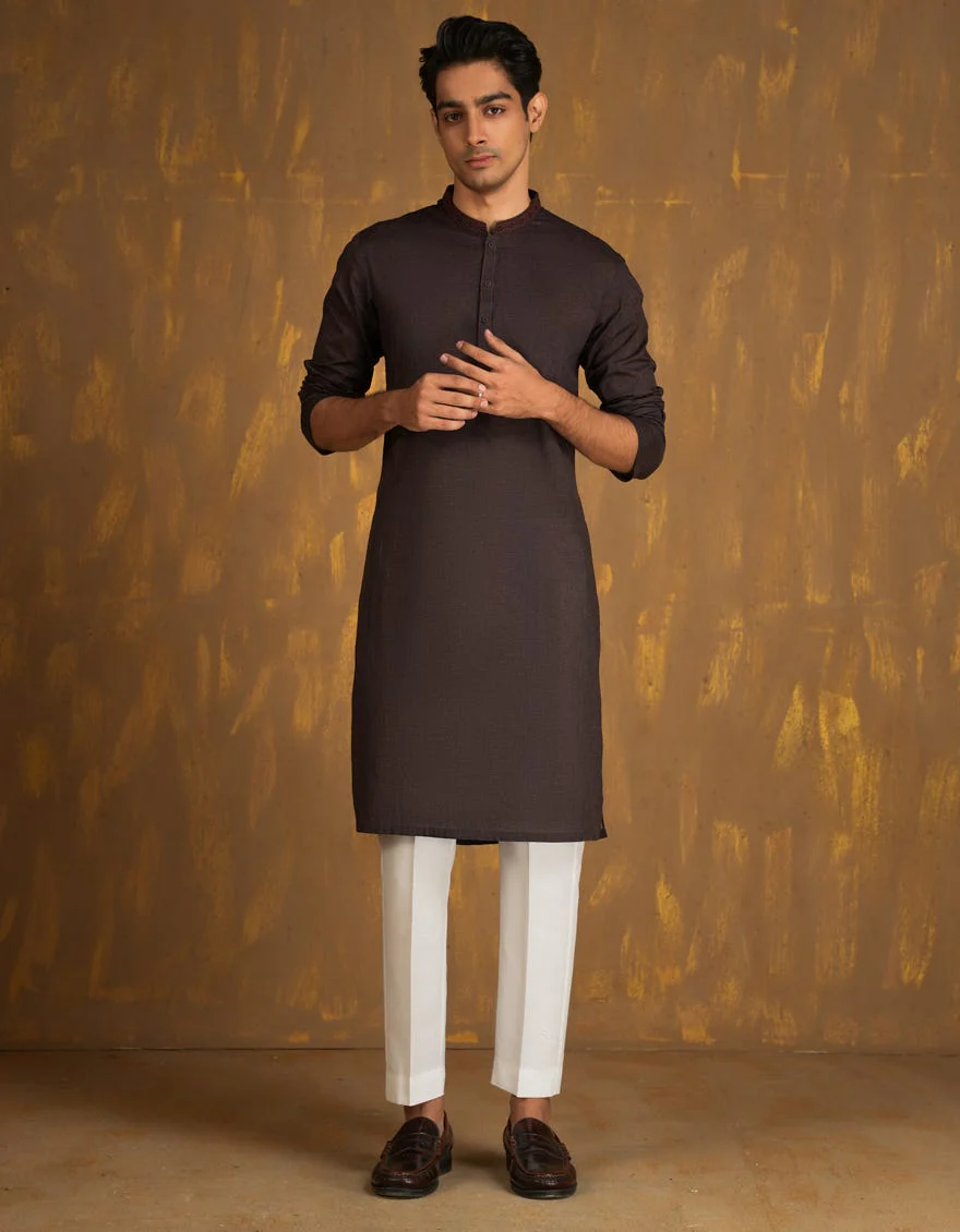 RED COTTON KURTA | JJK-A-33094/S24/JJ8771-SF - Image 3
