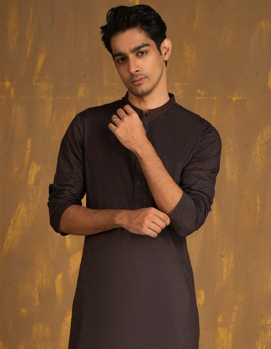RED COTTON KURTA | JJK-A-33094/S24/JJ8771-SF - Image 4