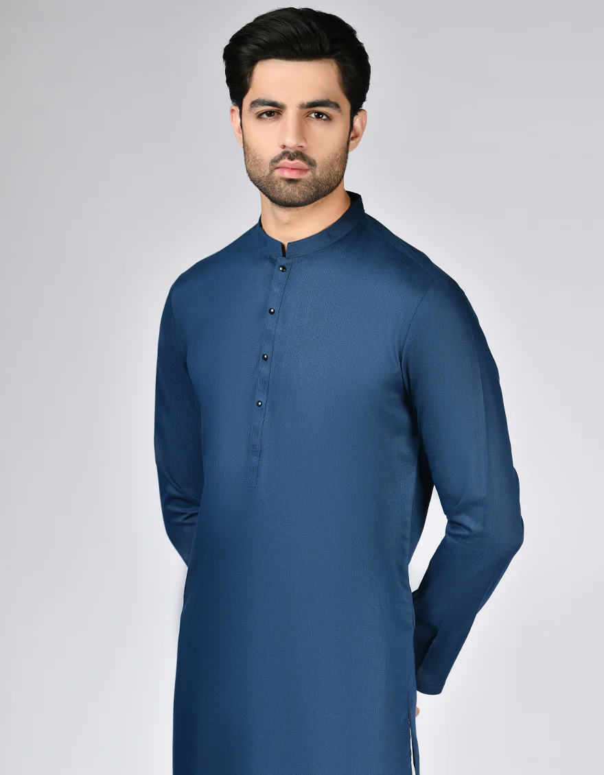 BLUE BLENDED KURTA | JJK-A-33110/S24/JJ9301-CL - Image 3