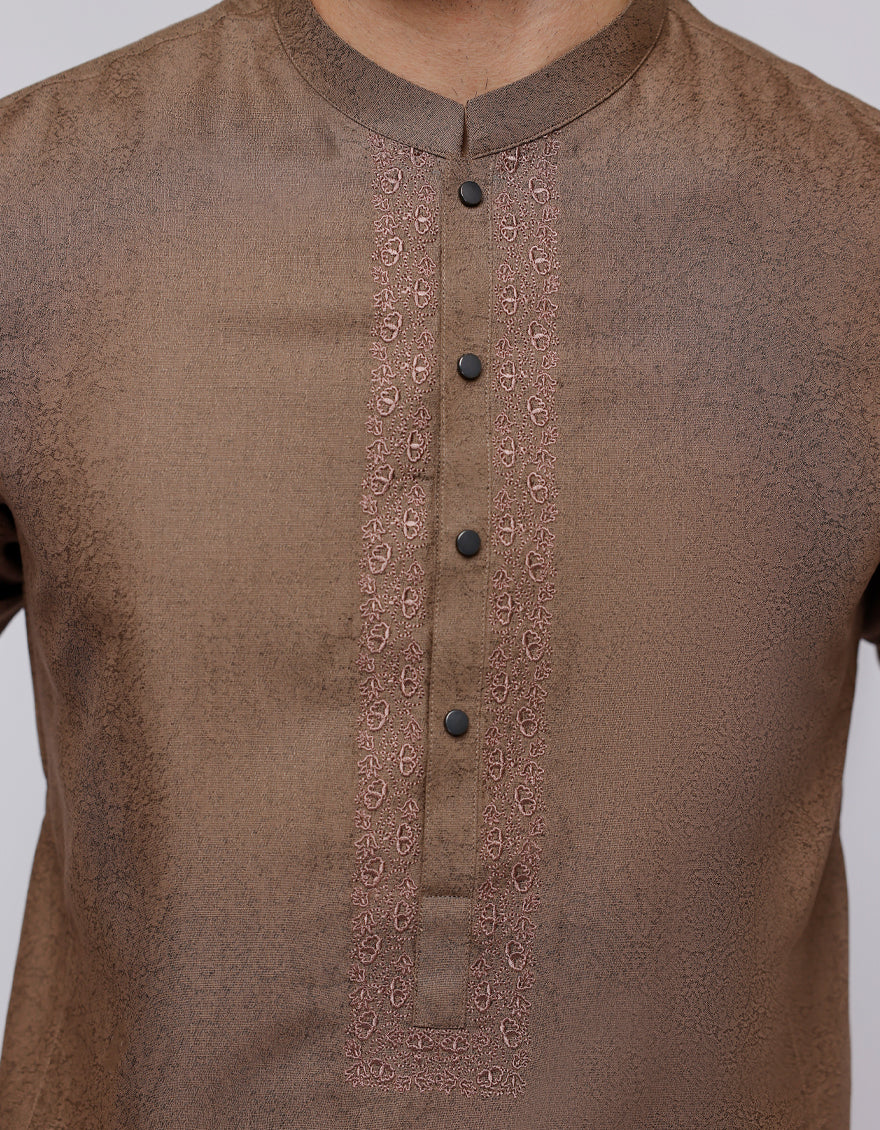 BROWN BLENDED KURTA | JJK-A-33115/S25/JJ9413-SF - Image 2