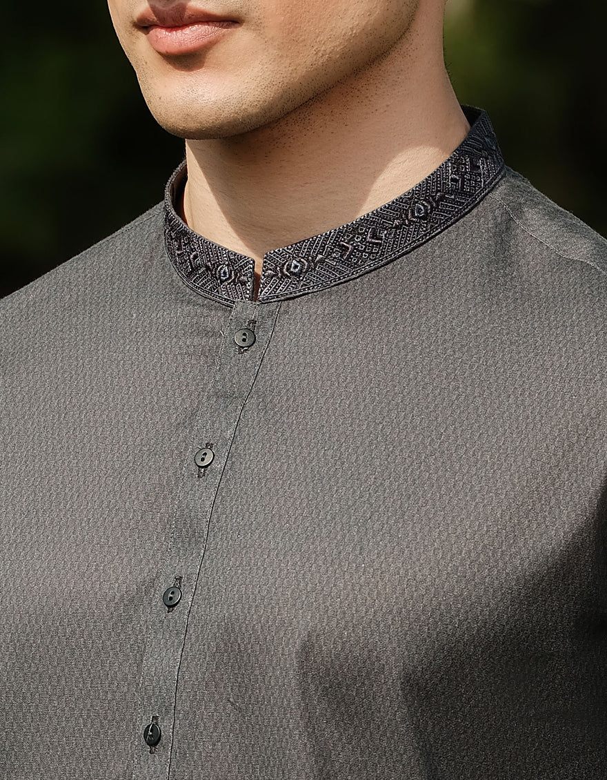 DARK GREY COTTON KURTA | JJK-A-33140/S24/JJ9552-SF - Image 3