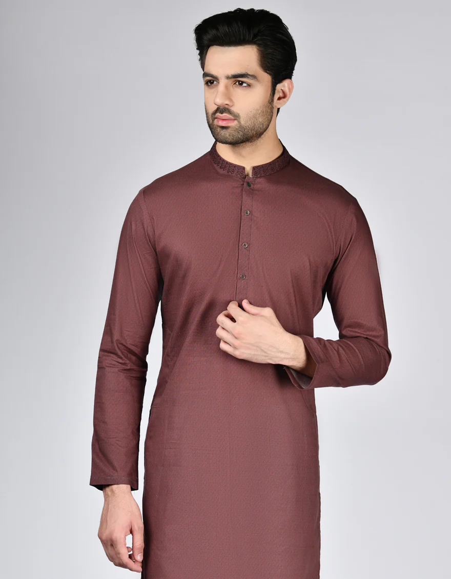MAROON COTTON KURTA | JJK-A-33141/S24/JJ9552-SF - Image 2