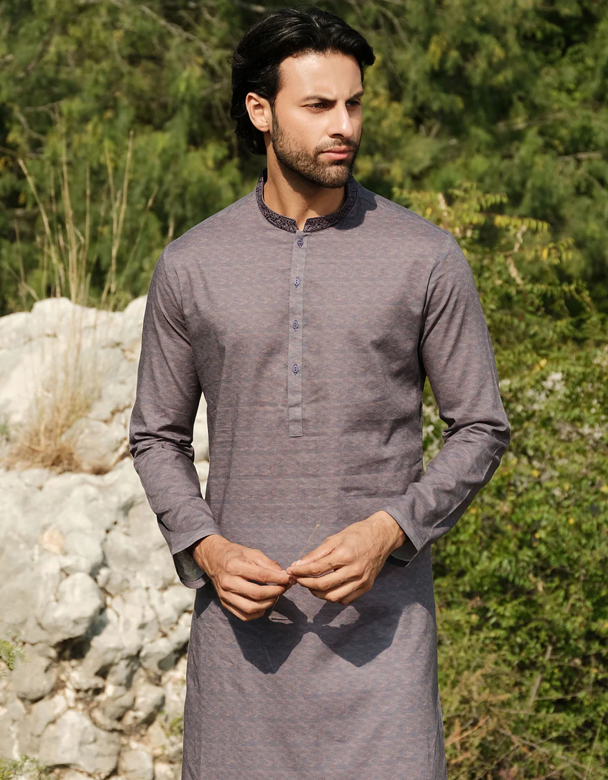 BLUISH PURPLE COTTON KURTA | JJK-A-33142/S24/JJ9552-SF - Image 2