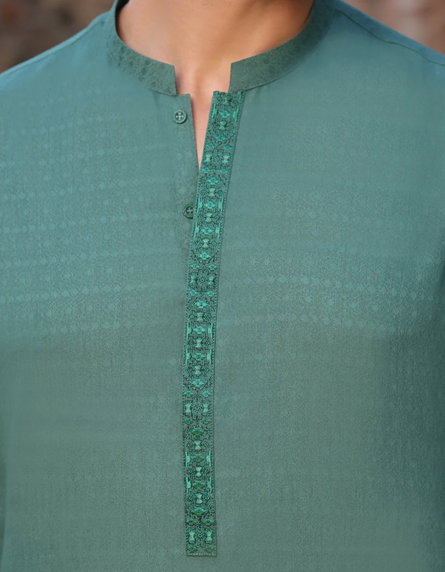 GREEN BLENDED KURTA | JJK-A-33148/S24/JJ9414-SF - Image 3