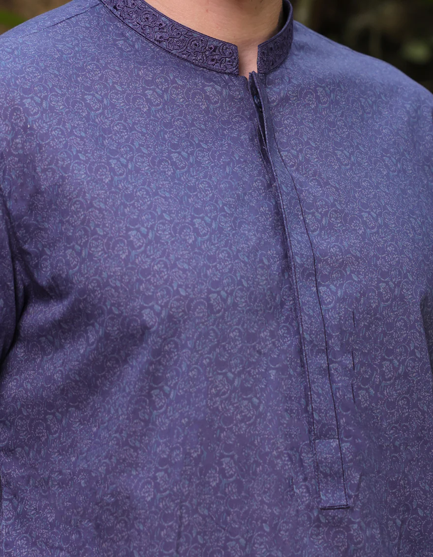 BLUE COTTON KURTA | JJK-A-33209/S25/JJ9774-SF - Image 4