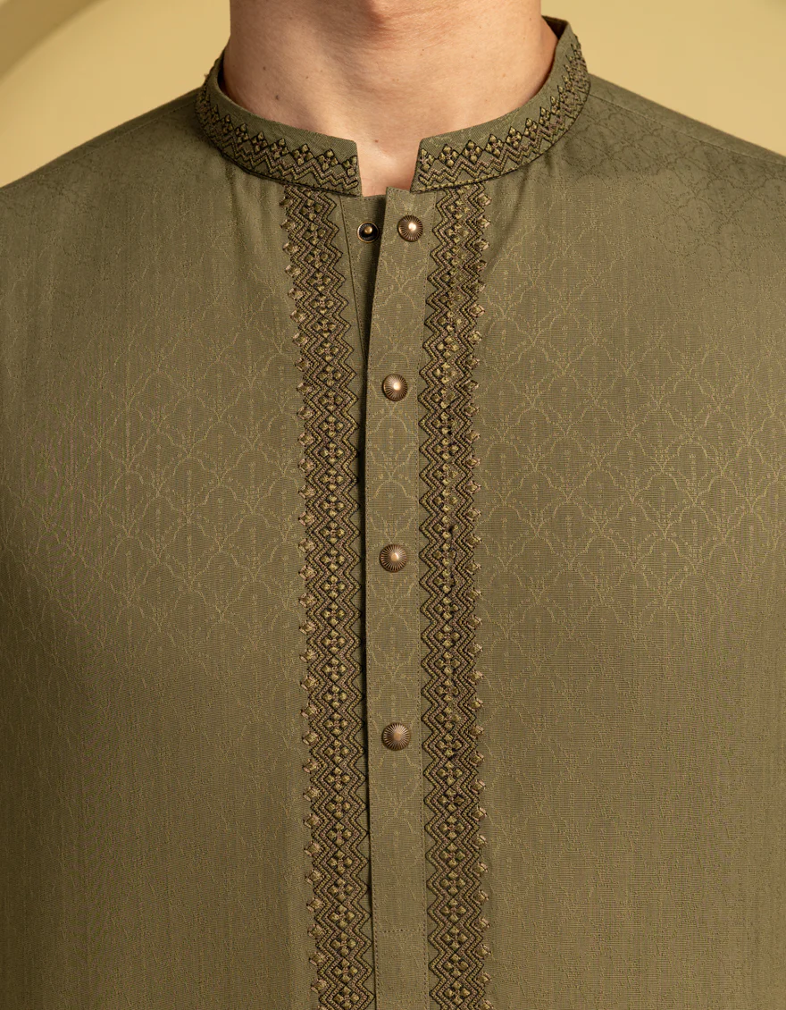 GREEN BLENDED KURTA | JJK-A-33289/S25/JJ93 - Image 4