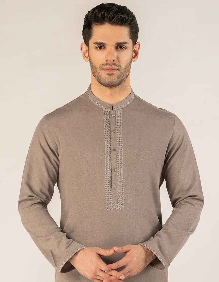 BROWN BLENDED KURTA | JJK-A-33290/S25/JJ93 - Image 2