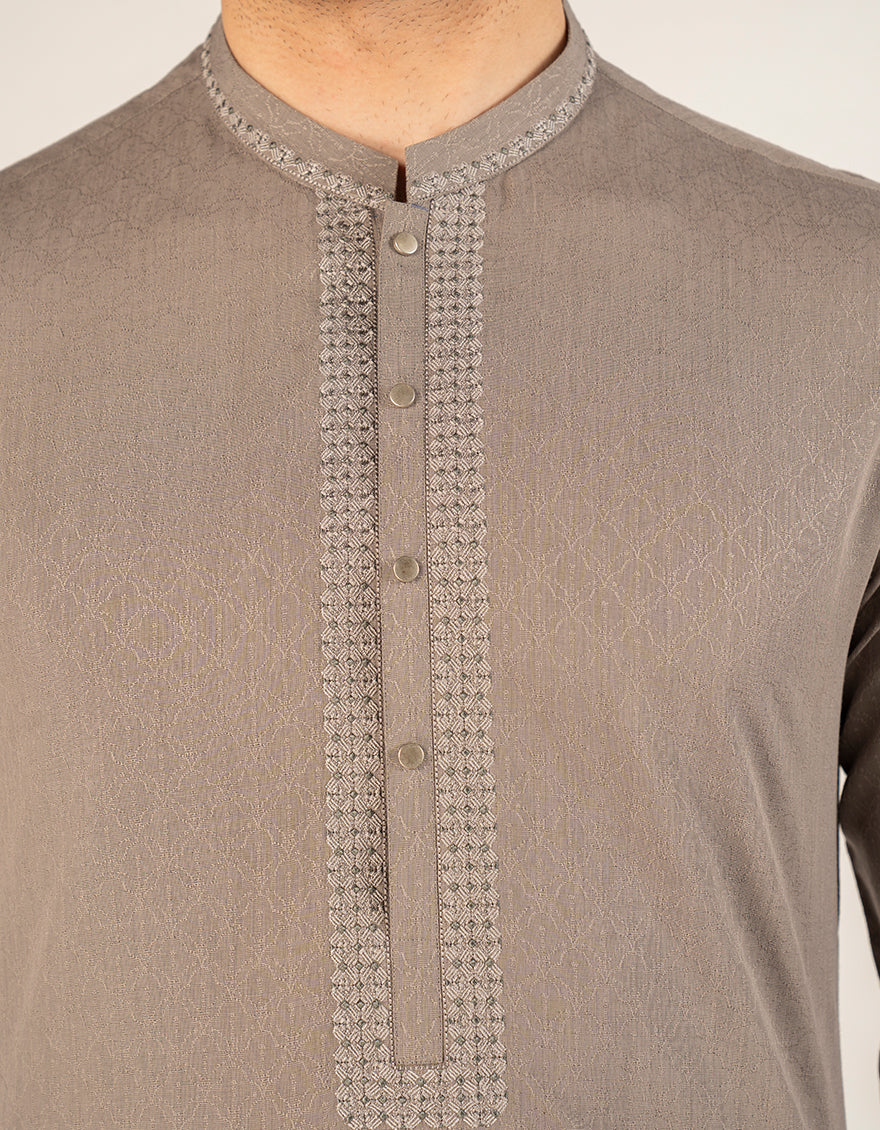 BROWN BLENDED KURTA | JJK-A-33290/S25/JJ93 - Image 4