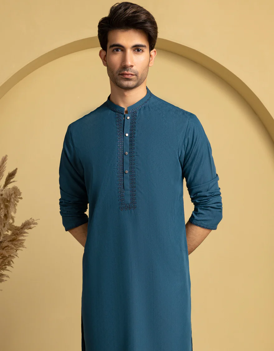 BLUE BLENDED KURTA | JJK-A-33291/S25/JJ93 - Image 2
