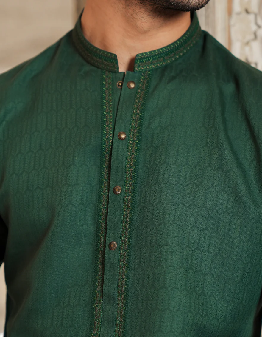 GREEN BLENDED KURTA | JJK-A-33298/S25/JJ93 - Image 2