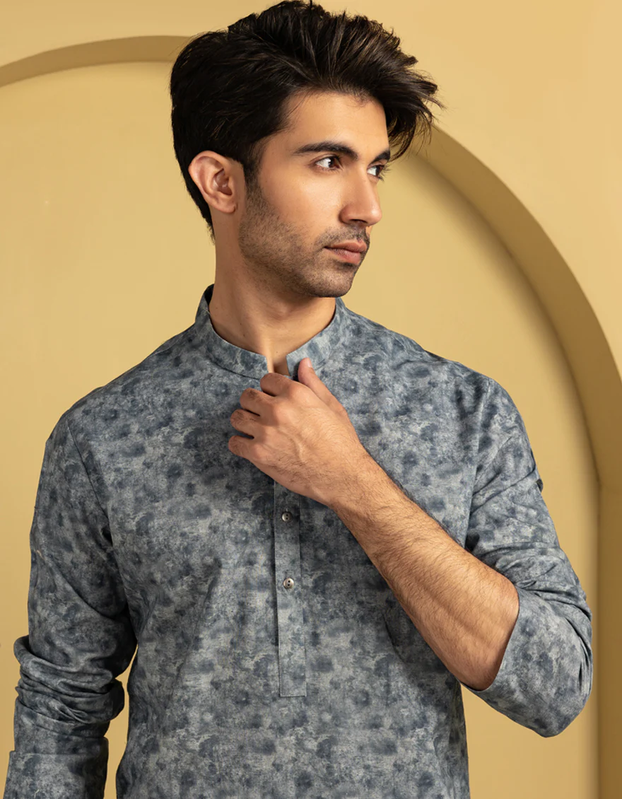 GREY COTTON KURTA | JJK-A-33320/S25/JJ61 - Image 2