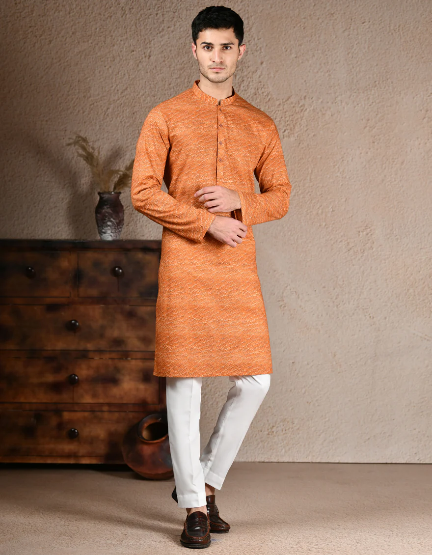 ORANGE COTTON KURTA | JJK-A-33321/S25/JJ6874-PN