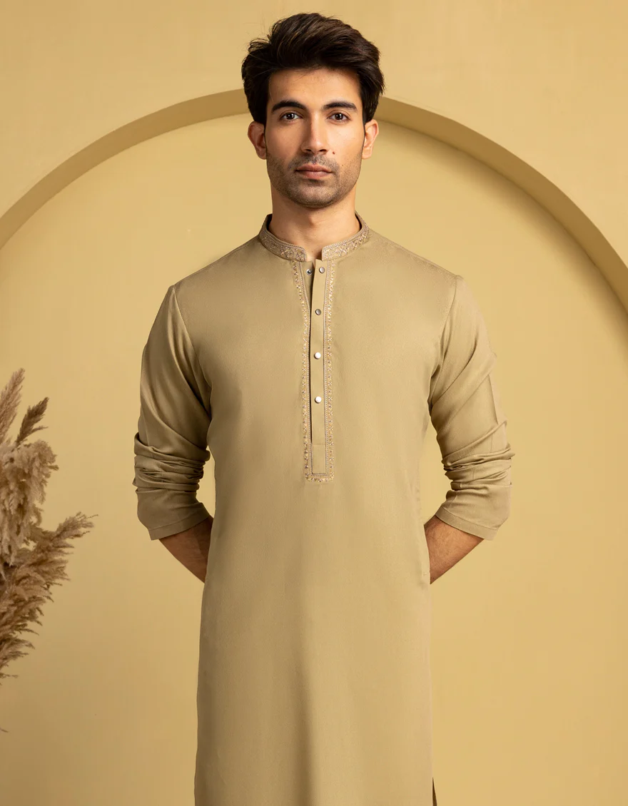 BROWN BLENDED KURTA | JJK-A-33364/S25/JJ9893-SF - Image 2