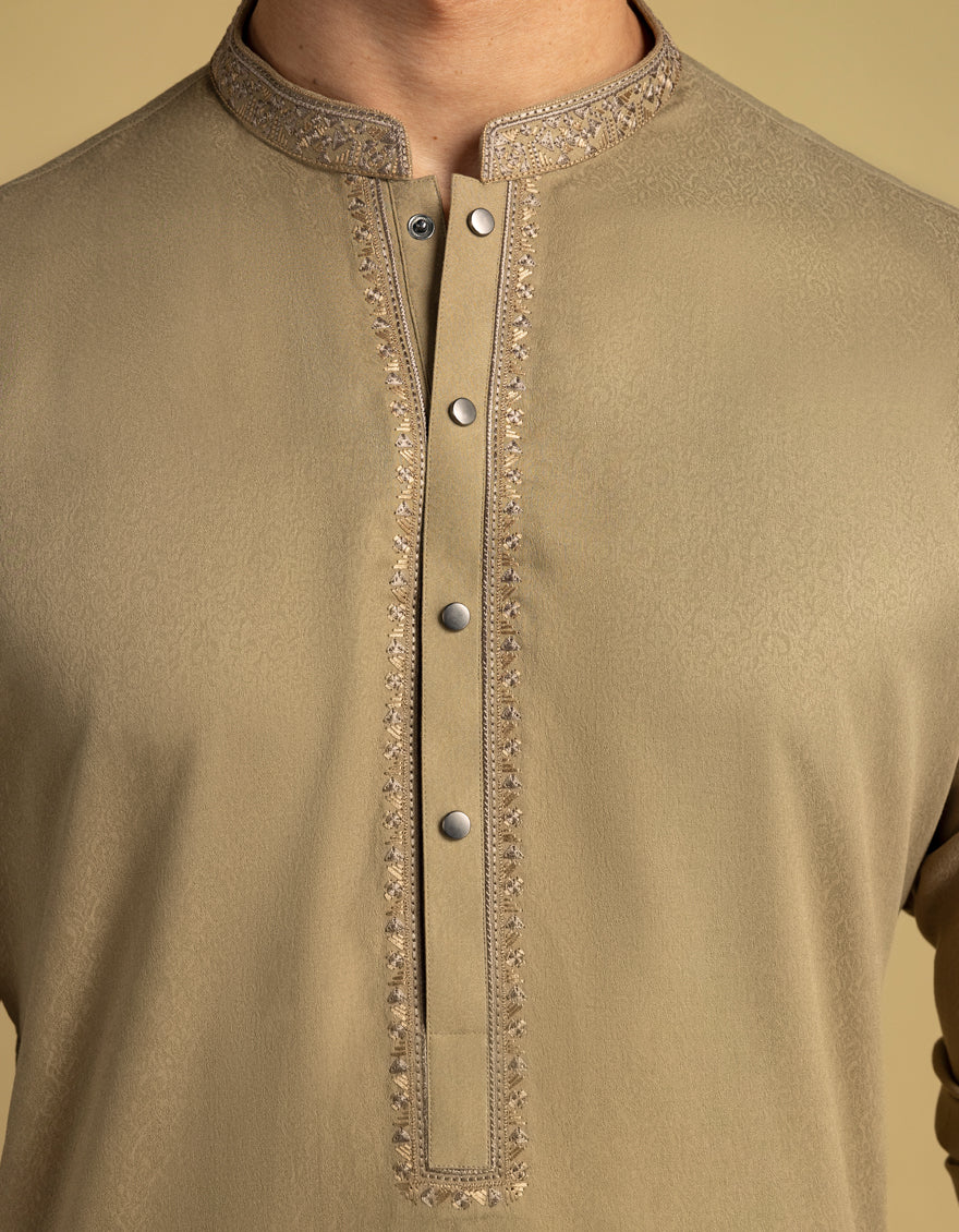 BROWN BLENDED KURTA | JJK-A-33364/S25/JJ9893-SF - Image 4