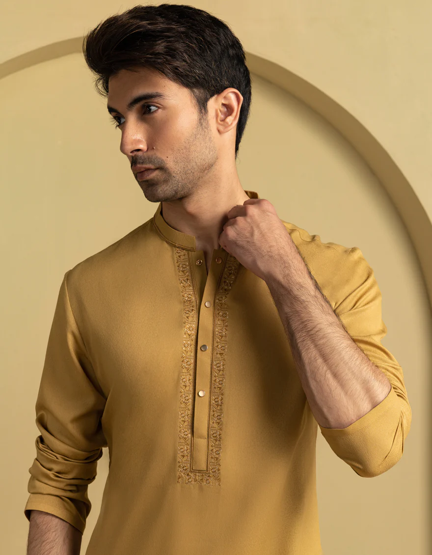 BROWN BLENDED KURTA | JJK-A-33365/S25/JJ9893-SF - Image 3