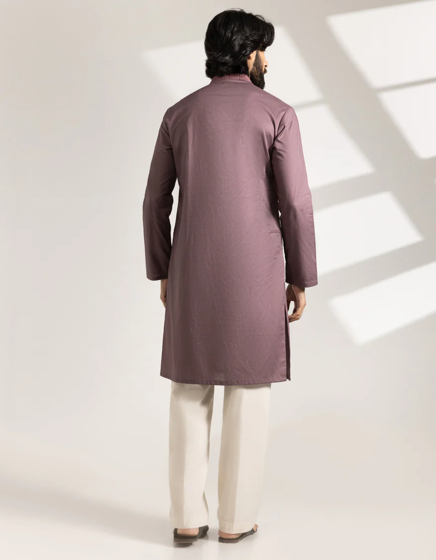 MAUVE COTTON KURTA | JJK-A-33407/S25/JJ9831-SF - Image 2