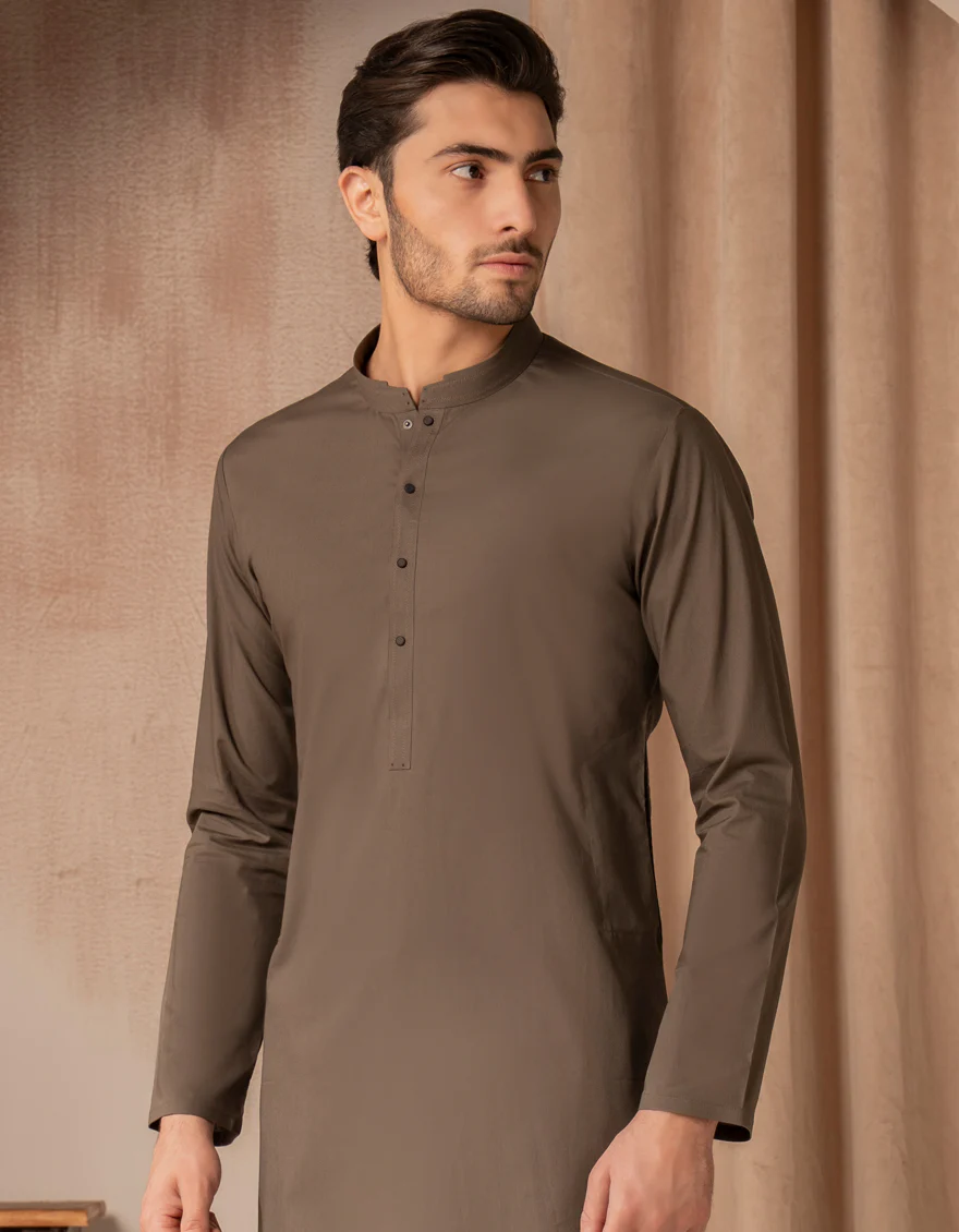 MUD BROWN COTTON KURTA | JJK-A-33493/S25/JJ8776-CL - Image 2