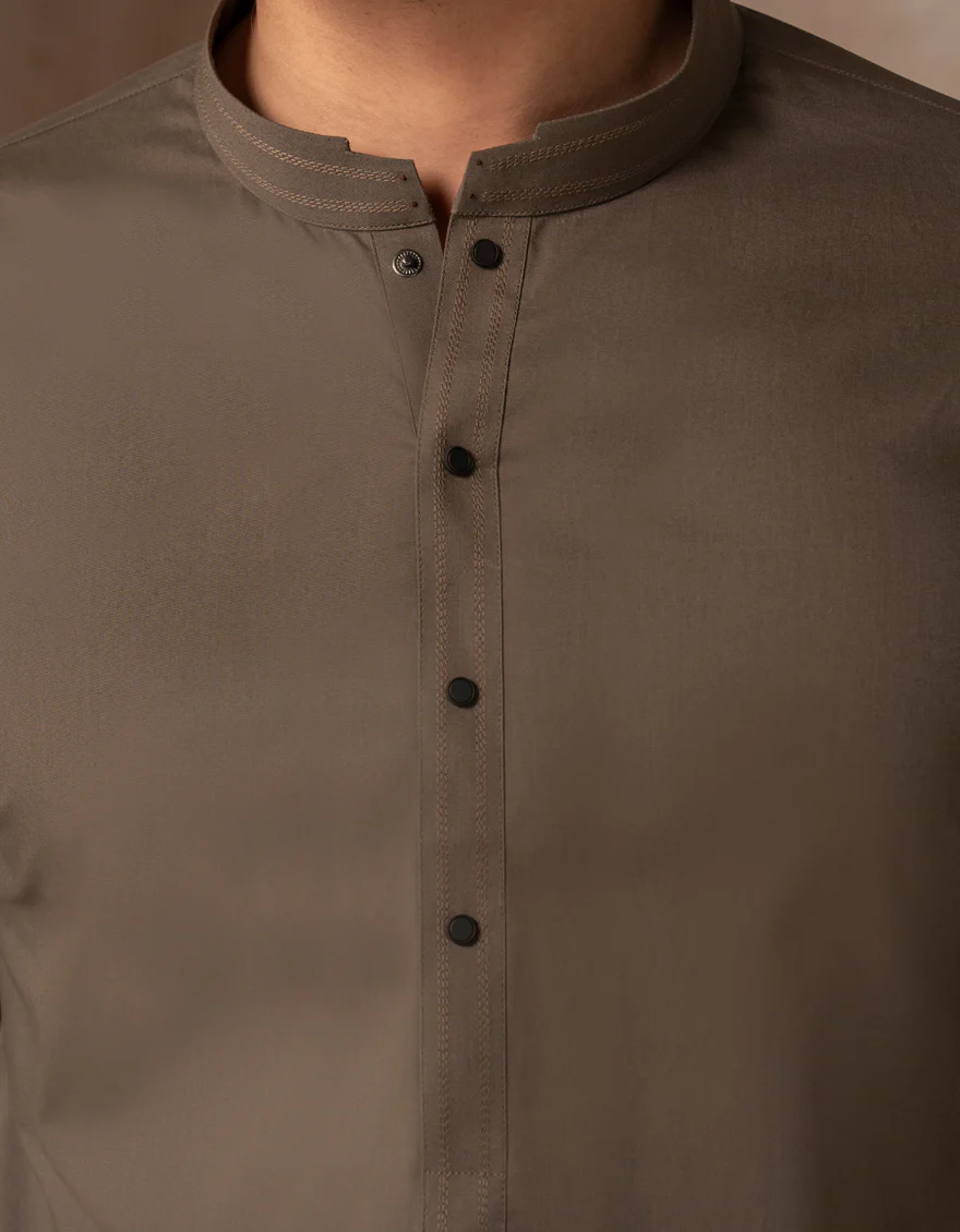 MUD BROWN COTTON KURTA | JJK-A-33493/S25/JJ8776-CL - Image 3