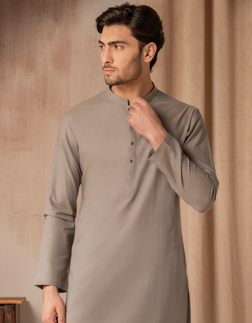 GREY COTTON KURTA | JJK-A-33495/S25/JJ10023-CL - Image 2