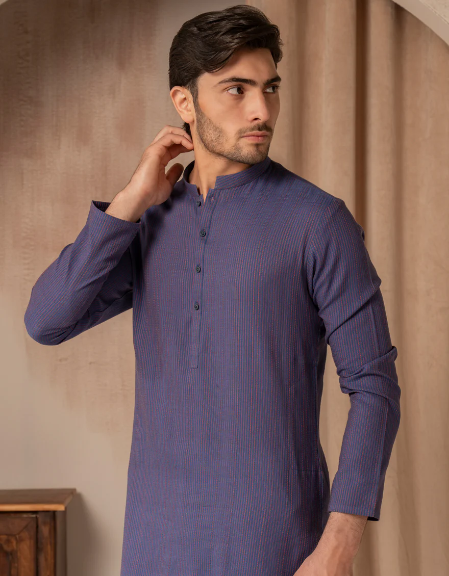 BLUE BLENDED KURTA | JJK-A-33498/S25/JJ9976-CL - Image 2