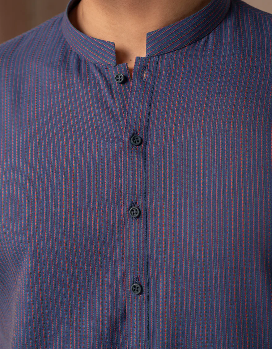 BLUE BLENDED KURTA | JJK-A-33498/S25/JJ9976-CL - Image 3