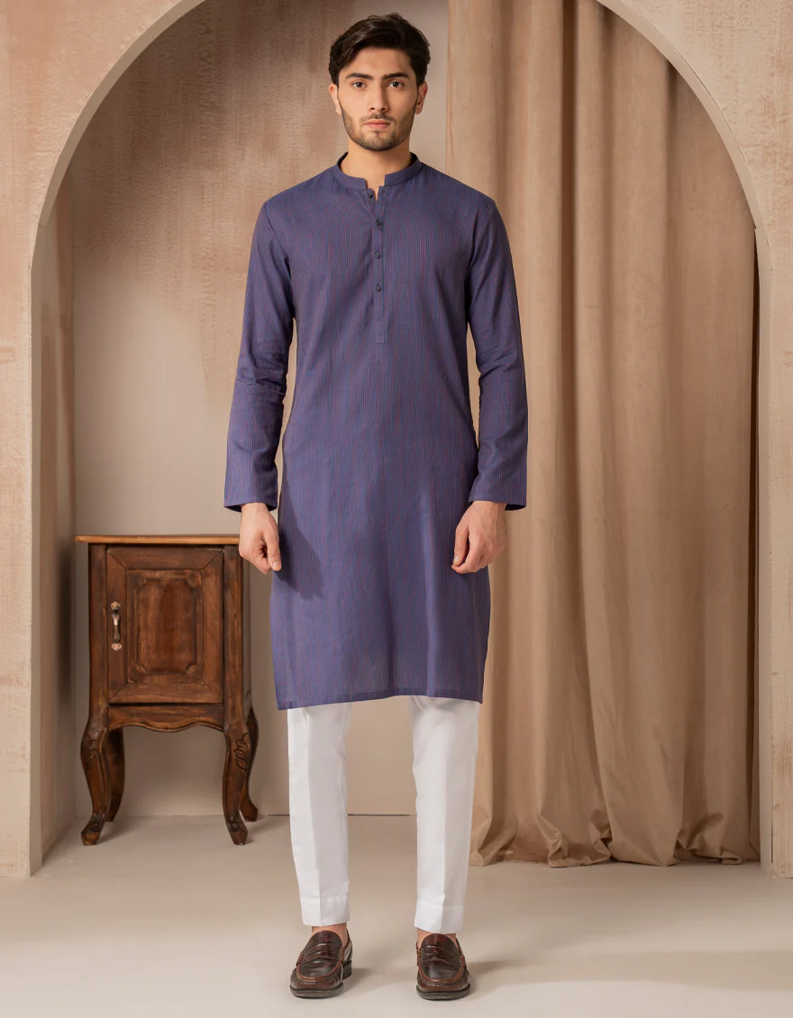 BLUE BLENDED KURTA | JJK-A-33498/S25/JJ9976-CL - Image 4