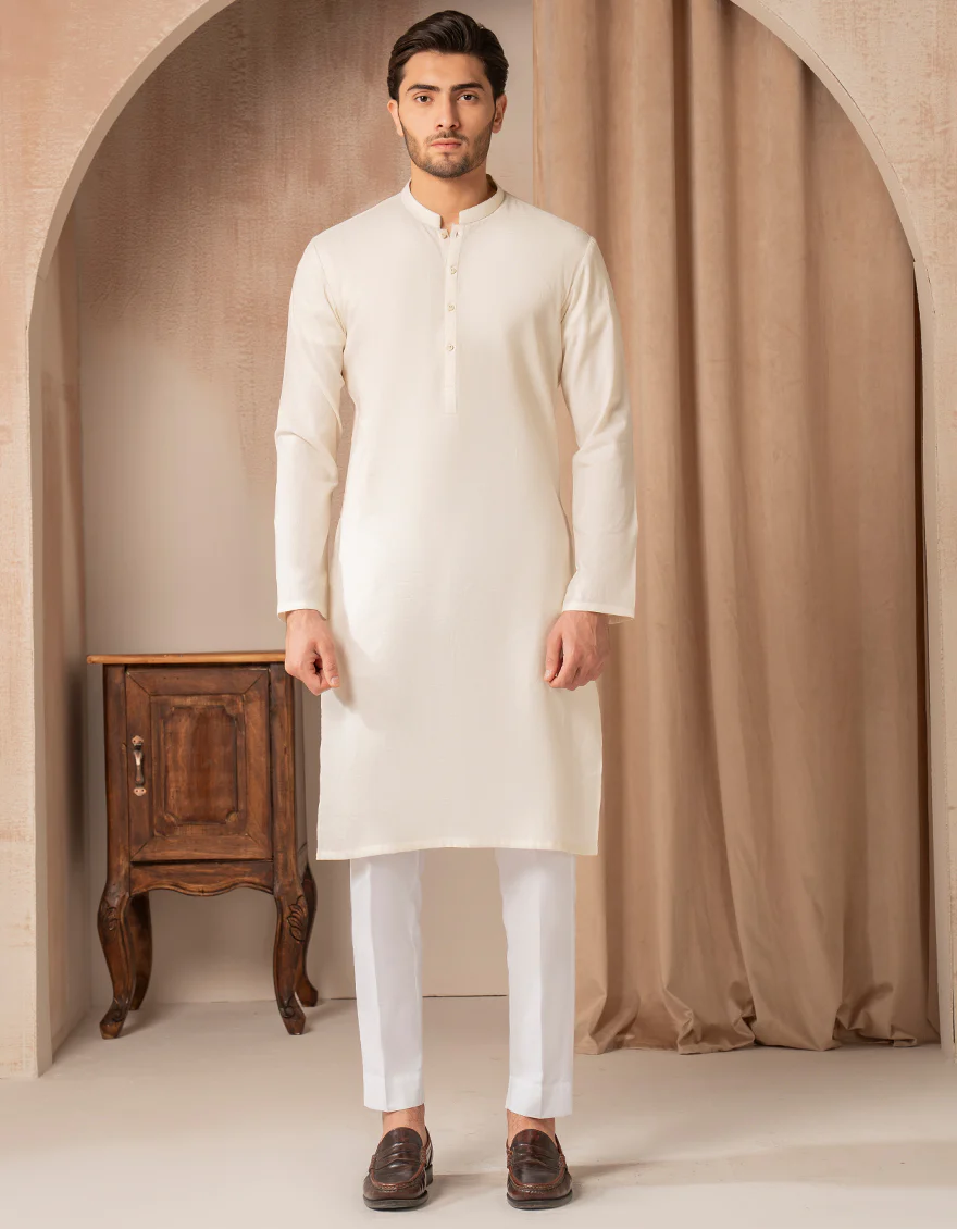 CREAM COTTON KURTA | JJK-A-33500/S25/JJ9225-CL