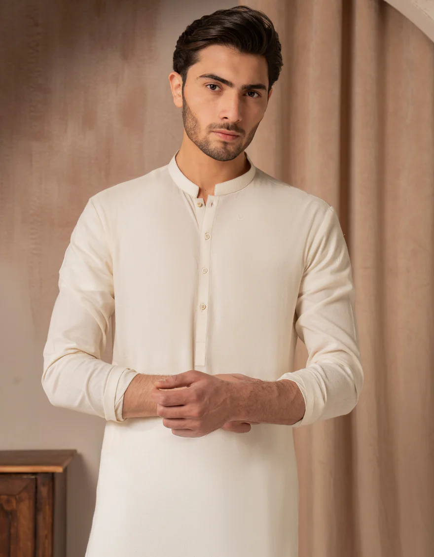 CREAM COTTON KURTA | JJK-A-33500/S25/JJ9225-CL - Image 2