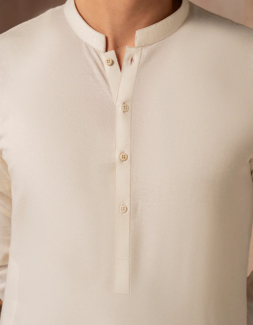 CREAM COTTON KURTA | JJK-A-33500/S25/JJ9225-CL - Image 3