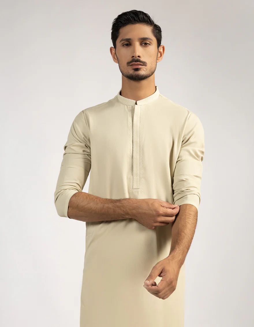 BEIGE BLENDED KURTA | JJK-A-33513/S25/JJ9765-SF - Image 2