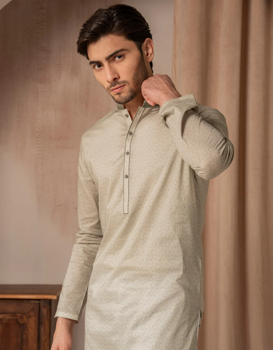 LIGHT GREEN COTTON KURTA | JJK-A-33518/S25/JJ9774-SF - Image 2