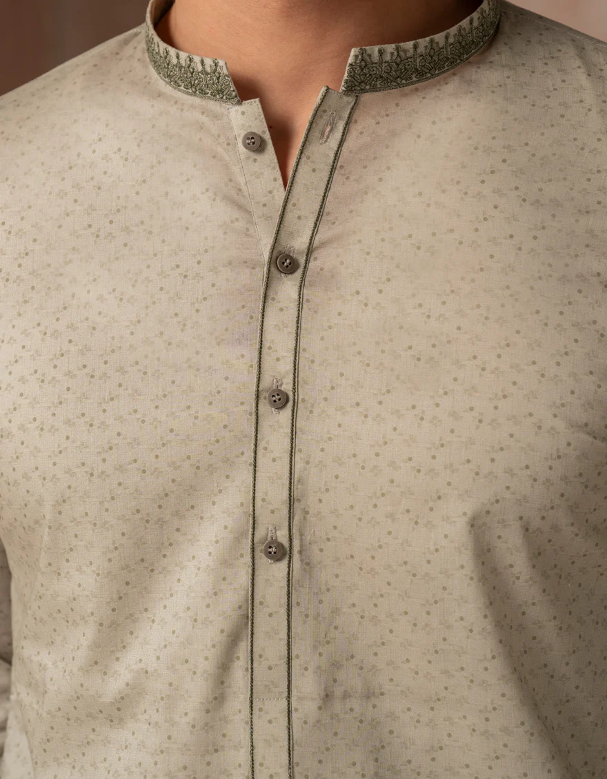 LIGHT GREEN COTTON KURTA | JJK-A-33518/S25/JJ9774-SF - Image 3