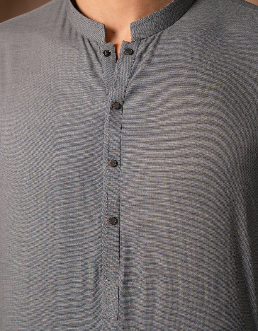 GREY COTTON KURTA | JJK-A-33525/S25/JJ10023-CL - Image 3