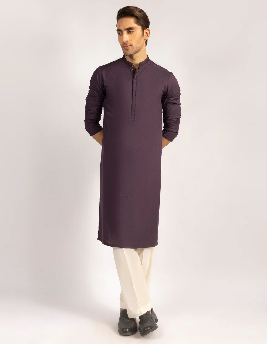 PURPLE BLENDED KURTA | JJK-A-33542/S25/JJ9853-SF - Image 4